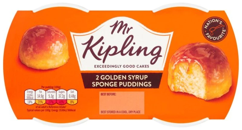 Ατομικά Κέικ Mr Kipling Golden Syrup Sponge Puddings 2x95g