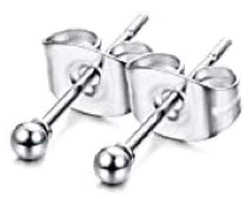 Πολυτελή σκουλαρίκια μπάλα 2mm ασημί