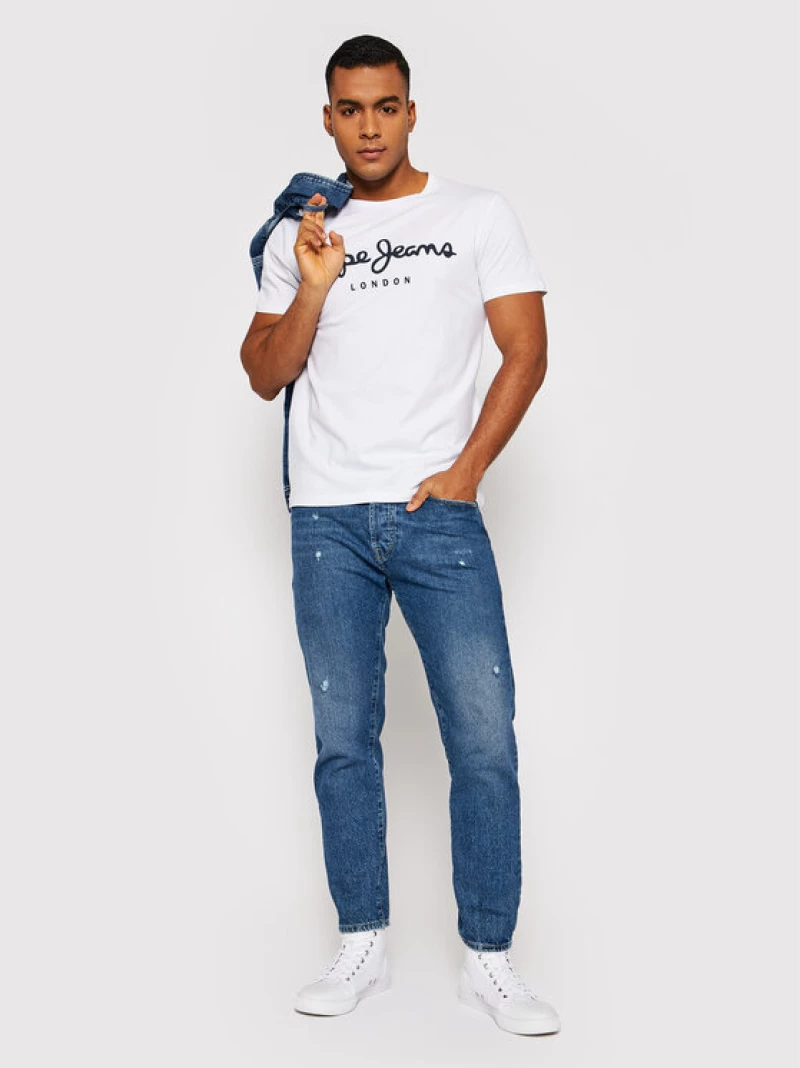 Pepe Jeans Ανδρικό T-shirt Original Stretch PM508210-800 Λευκό