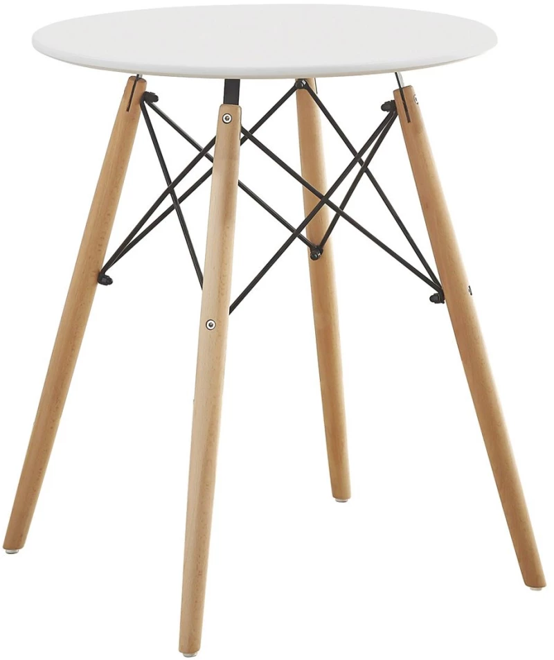 ArteLibre Τραπέζι RAPTOR Λευκό MDF/Ξύλο 60x60x70cm - 14600020 - inde.gr