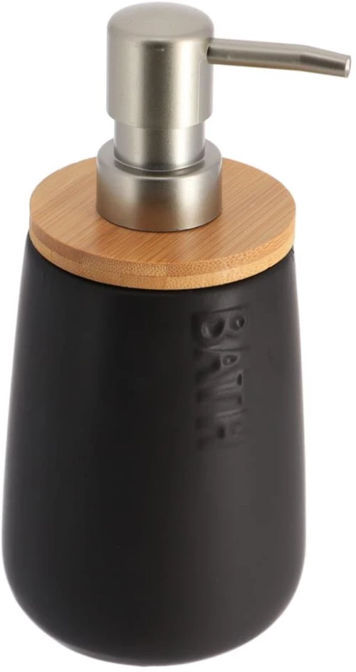 Dispenser κεραμικό μαύρο με bamboo
