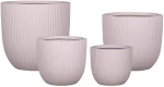 Supergreens Γλάστρα Πήλινη Στρογγυλή "Stripe" Ροζ S 28x28x25 εκ.