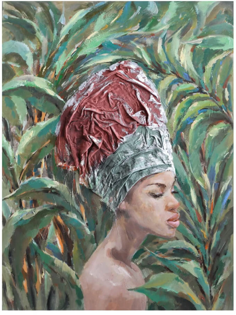 JUNGLE LADY ΠΙΝΑΚΑΣ ΚΑΜΒΑΣ ΠΟΛΥΧΡΩΜΟ ΞΥΛΟ 76x100xH3,5cmINTHEBOX