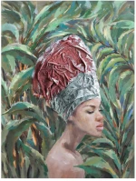 JUNGLE LADY ΠΙΝΑΚΑΣ ΚΑΜΒΑΣ ΠΟΛΥΧΡΩΜΟ ΞΥΛΟ 76x100xH3,5cmINTHEBOX