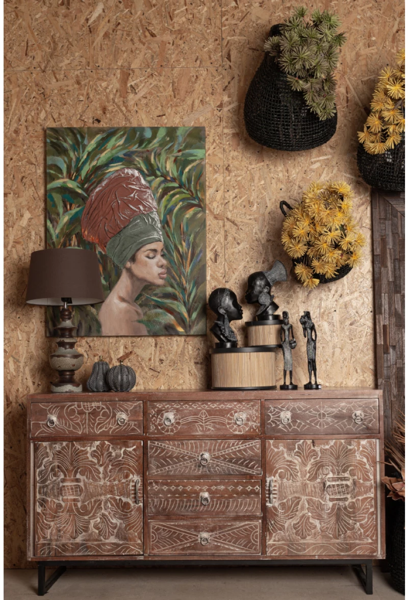 JUNGLE LADY ΠΙΝΑΚΑΣ ΚΑΜΒΑΣ ΠΟΛΥΧΡΩΜΟ ΞΥΛΟ 76x100xH3,5cmINTHEBOX