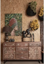 JUNGLE LADY ΠΙΝΑΚΑΣ ΚΑΜΒΑΣ ΠΟΛΥΧΡΩΜΟ ΞΥΛΟ 76x100xH3,5cmINTHEBOX