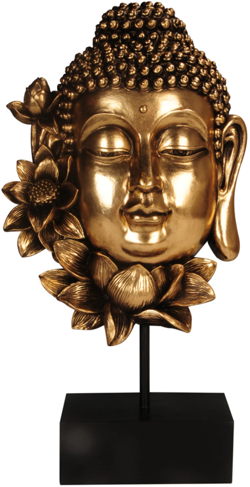LOTUS BUDDHA DECO ΒΟΥΔΑΣ POLYRESIN ΧΡΥΣΟ ΜΑΥΡΟ 18,6x9xH35cmINTHEBOX