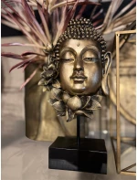 LOTUS BUDDHA DECO ΒΟΥΔΑΣ POLYRESIN ΧΡΥΣΟ ΜΑΥΡΟ 18,6x9xH35cmINTHEBOX