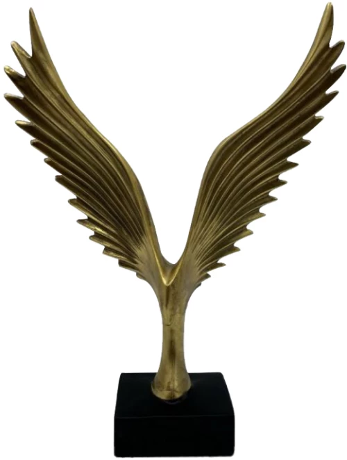 AMIG 1 DECO ΦΤΕΡΑ POLYRESIN ΧΡΥΣΟ ΜΑΥΡΟ 22,4x9,9xH30,9cmINTHEBOX