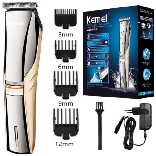 Επαναφορτιζόμενη Κουρευτική Μηχανή Kemei KM-5018 Μαύρο-Χρυσό