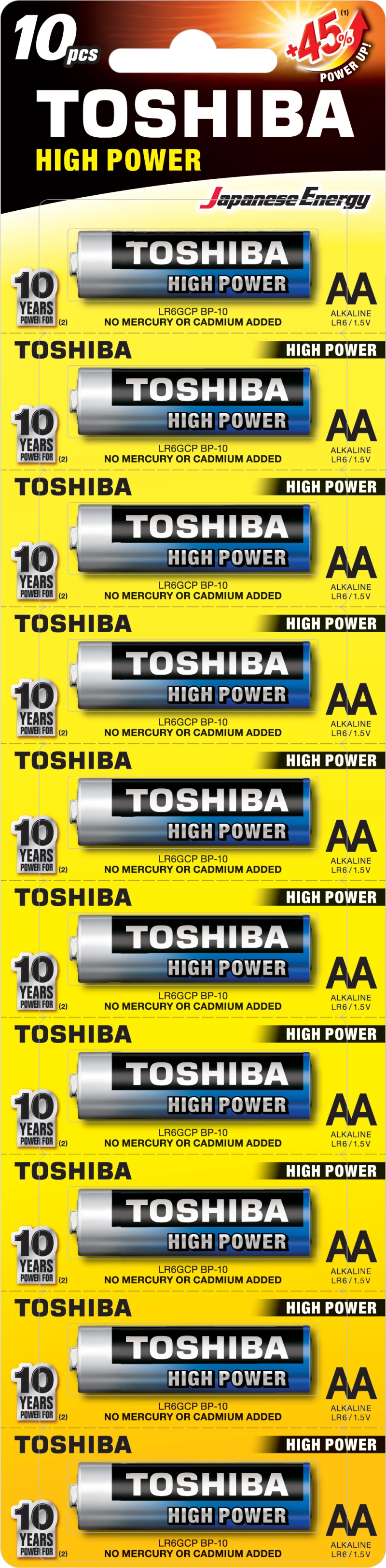 Toshiba High Power AA (blister 1x10 pcs) - LR6GCP BP-1X10