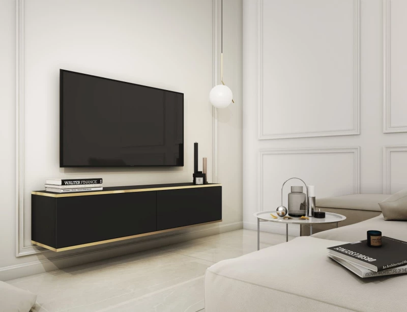 Κρεμαστό έπιπλο τηλεόρασης ORO ανθρακί 135x30x32cm