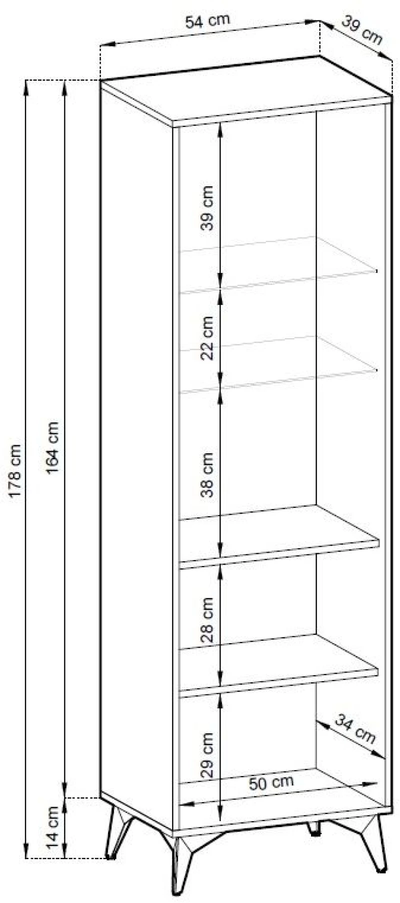 Βιτρίνα Diamond Ανθρακί+Evoke 178x54x39