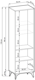 Βιτρίνα Diamond Ανθρακί+Evoke 178x54x39