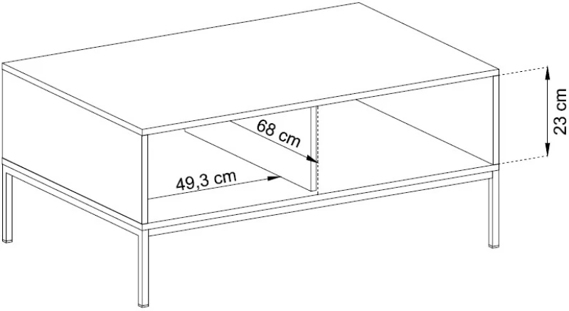 Τραπεζάκι Mono Μπλε 103,5x46,2x68cm