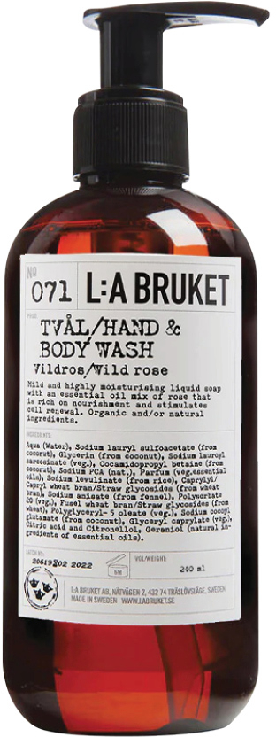 LA Bruket Hand and Body Wash Wild Rose 240ml