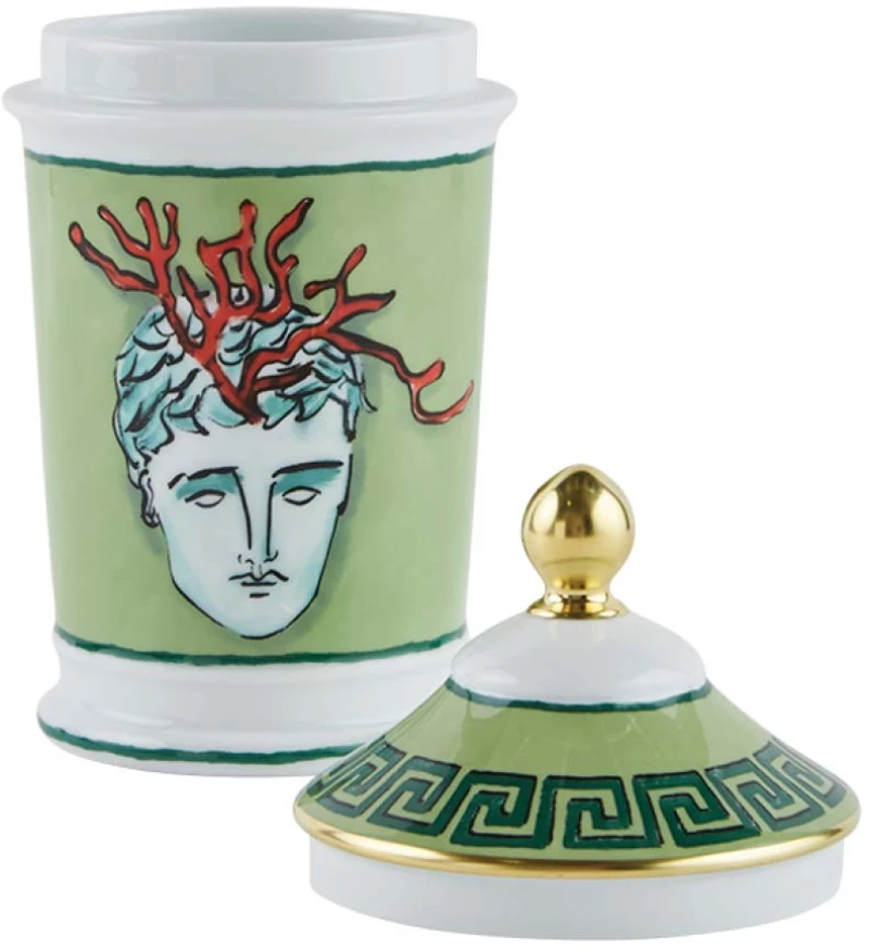 Διακοσμητικό Βάζο Ginori 1735 Porcelain Container Vase Moss Green