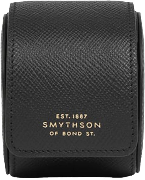 Smythson Panama Single Watch Roll Black