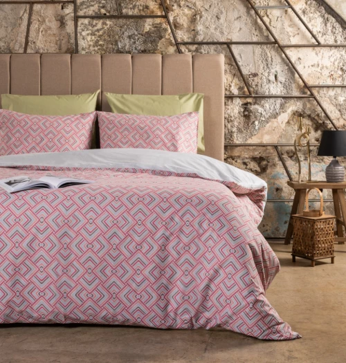 Σεντόνια Σετ "Luna" Echo Burnt Orange - Μονό λάστιχο (1x170x265, 1x105x200+30 +1 μαξ. 50×70)