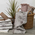 Ριχτάρι Σενίλ Τριθέσιο Trace Borea Home Textiles - Ροζέ