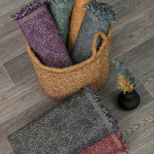 Ριχτάρι Σενίλ Τριθέσιο Tile Borea Home Textiles - Πετρόλ