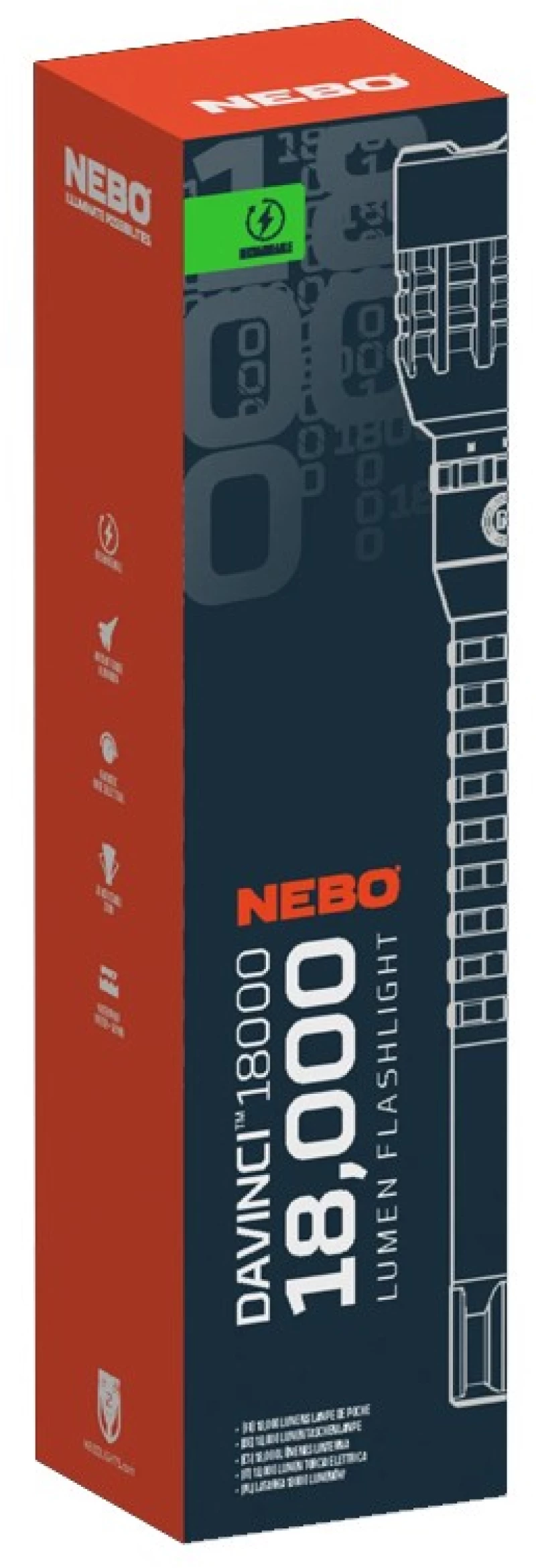 NEBO Davinci 18.000 Lumen Rechargeable LED Torch NEBO