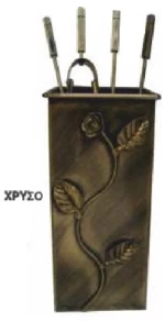 Σετ τζακιού Νο074 Μεγάλο 18x18x36cm Χρυσό