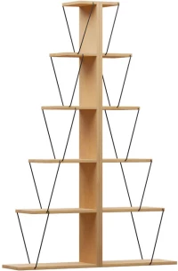 Βιβλιοθήκη mini Tars pakoworld sonoma-μαύρο 130x22x146εκ