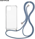 Θήκη Σιλικόνης με Κορδόνι Sonique Armor Clear Apple iPhone 14 Μπλε Γκρι - Sonique - Μπλε Γκρι - iPhone 14