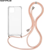 Θήκη Σιλικόνης με Κορδόνι Sonique Armor Clear Apple iPhone 13 Mini Ροζ Σατινέ - Sonique - Ροζ Σατινέ - iPhone 13 Mini