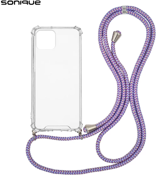 Θήκη Σιλικόνης με Κορδόνι Sonique Armor Clear Apple iPhone 11 Pro Rainbow Λιλά - Sonique - Rainbow Λιλά - iPhone 11 Pro