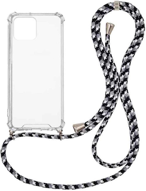 Θήκη Σιλικόνης με Κορδόνι Sonique Armor Clear Apple iPhone 12 / iPhone 12 Pro Rainbow Μαύρο - Sonique - Rainbow Μαύρο - iPhone 12, iPhone 12 Pro