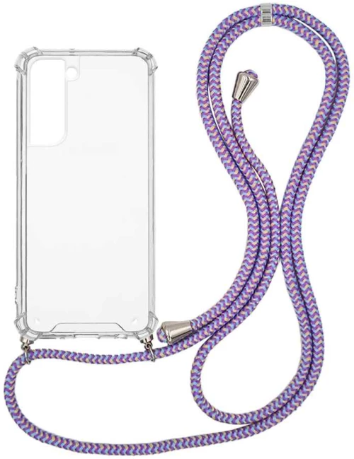 Θήκη Σιλικόνης με Κορδόνι Sonique Armor Clear Samsung Galaxy S21 FE Rainbow Λιλά - Sonique - Rainbow Λιλά - Galaxy S21 FE