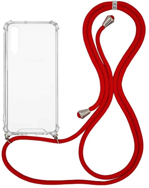 Θήκη Σιλικόνης με Κορδόνι Sonique Armor Clear Samsung Galaxy A70/A70s Κόκκινο - Sonique - Κόκκινο - Galaxy A70/A70s