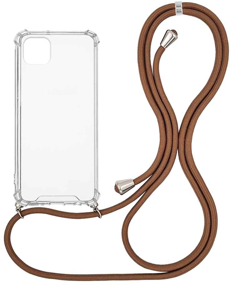 Θήκη Σιλικόνης με Κορδόνι Sonique Armor Clear Samsung Galaxy A22 5G Καφέ - Sonique - Καφέ - Galaxy A22 5G