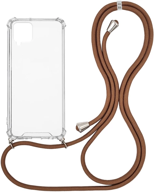 Θήκη Σιλικόνης με Κορδόνι Sonique Armor Clear Samsung Galaxy A12/M12 Καφέ - Sonique - Καφέ - Galaxy A12/M12