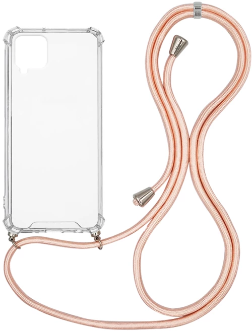 Θήκη Σιλικόνης με Κορδόνι Sonique Armor Clear Samsung Galaxy A12/M12 Ροζ Σατινέ - Sonique - Ροζ Σατινέ - Galaxy A12/M12