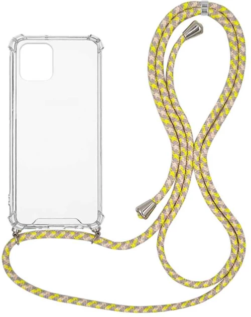 Θήκη Σιλικόνης με Κορδόνι Sonique Armor Clear Samsung Galaxy A03 4G Rainbow Κίτρινο - Sonique - Rainbow Κίτρινο - Galaxy A03 4G