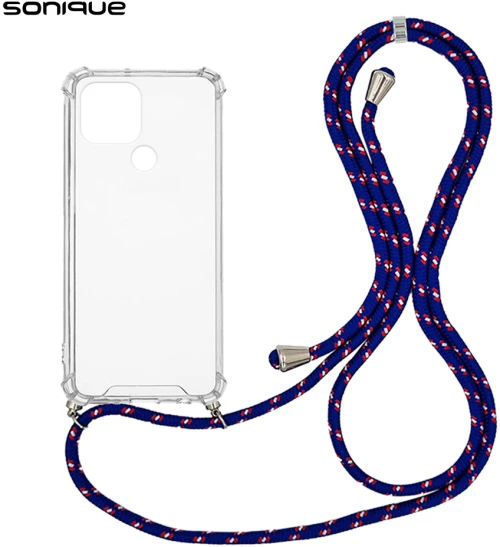 Θήκη Σιλικόνης με Κορδόνι Sonique Armor Clear Xiaomi Redmi A1 Plus / Poco C50 / Redmi A2 Plus Rainbow Μπλε - Sonique - Rainbow Μπλε - Poco C50, Redmi A1 Plus, Redmi A2 Plus