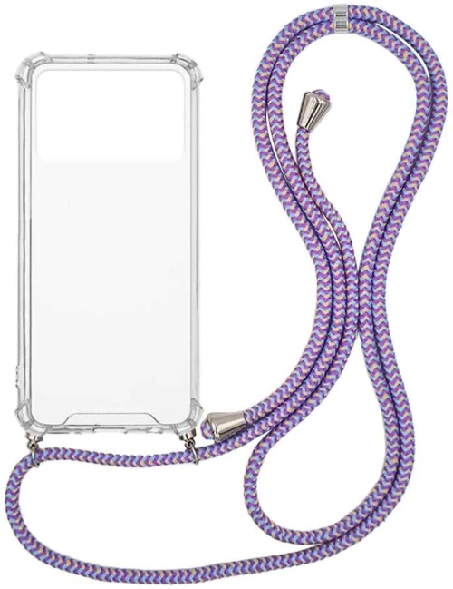 Θήκη Σιλικόνης με Κορδόνι Sonique Armor Clear Xiaomi Poco X4 Pro 5G Rainbow Λιλά - Sonique - Rainbow Λιλά - Poco X4 Pro 5G
