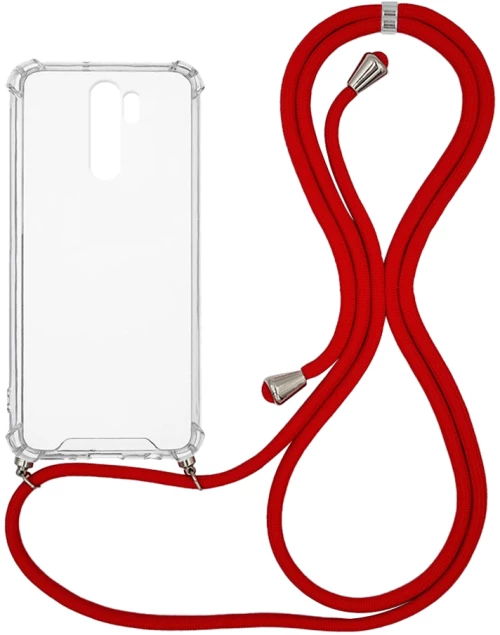 Θήκη Σιλικόνης με Κορδόνι Sonique Armor Clear Xiaomi Redmi Note 8 Pro Κόκκινο - Sonique - Κόκκινο - Redmi Note 8 Pro