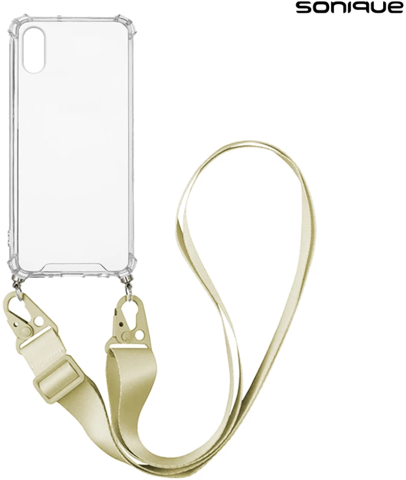 Θήκη Σιλικόνης με Strap Sonique Armor Clear Apple iPhone XR Μπεζ - Sonique - Μπεζ - iPhone XR