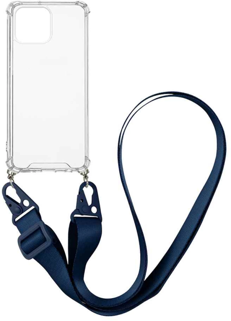 Θήκη Σιλικόνης με Strap Sonique Armor Clear Apple iPhone 13 Pro Max Μπλε Σκούρο - Sonique - Μπλε Σκούρο - iPhone 13 Pro Max