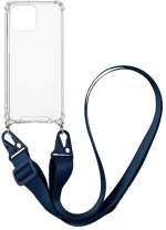 Θήκη Σιλικόνης με Strap Sonique Armor Clear Apple iPhone 13 Pro Max Μπλε Σκούρο - Sonique - Μπλε Σκούρο - iPhone 13 Pro Max