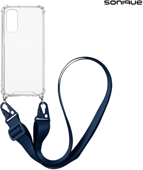 Θήκη Σιλικόνης με Strap Sonique Armor Clear Samsung Galaxy A34 5G Μπλε Σκούρο - Sonique - Μπλε Σκούρο - Galaxy A34 5G