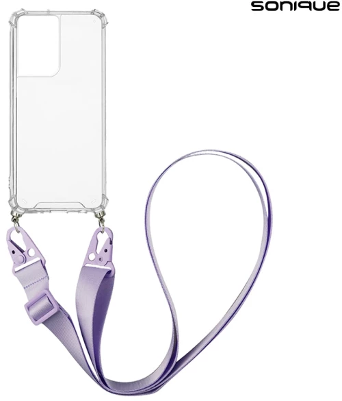 Θήκη Σιλικόνης με Strap Sonique Armor Clear Samsung Galaxy S21 Ultra Λιλά - Sonique - Λιλά - Galaxy S21 Ultra
