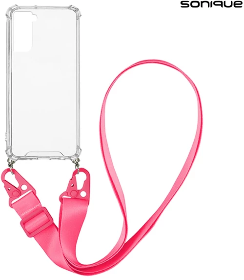 Θήκη Σιλικόνης με Strap Sonique Armor Clear Samsung Galaxy S21 Φουξ - Sonique - Φουξ - Galaxy S21