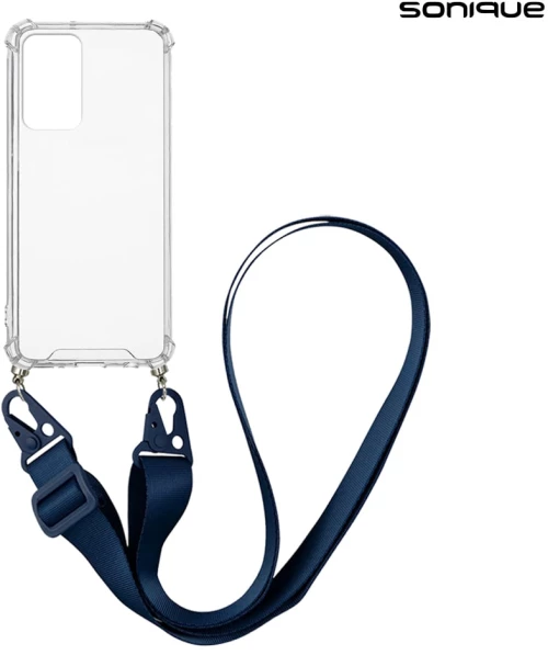 Θήκη Σιλικόνης με Strap Sonique Armor Clear Samsung Galaxy A23 5G / Galaxy A23 4G Μπλε Σκούρο - Sonique - Μπλε Σκούρο - Galaxy A23 4G, Galaxy A23 5G