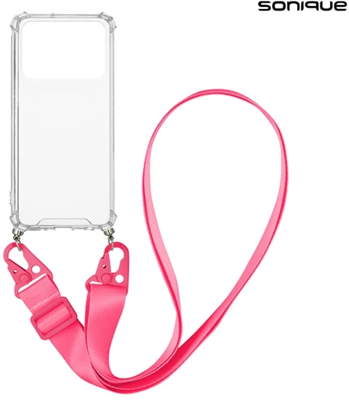 Θήκη Σιλικόνης με Strap Sonique Armor Clear Xiaomi Poco C40 Φουξ - Sonique - Φουξ - Poco C40