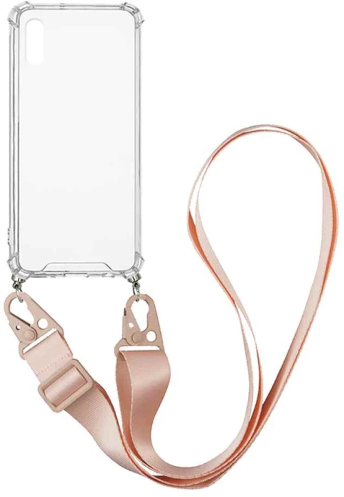 Θήκη Σιλικόνης με Strap Sonique Armor Clear Xiaomi Redmi 9A / Redmi 9AT Ροζ - Sonique - Ροζ - Redmi 9A, Redmi 9AT
